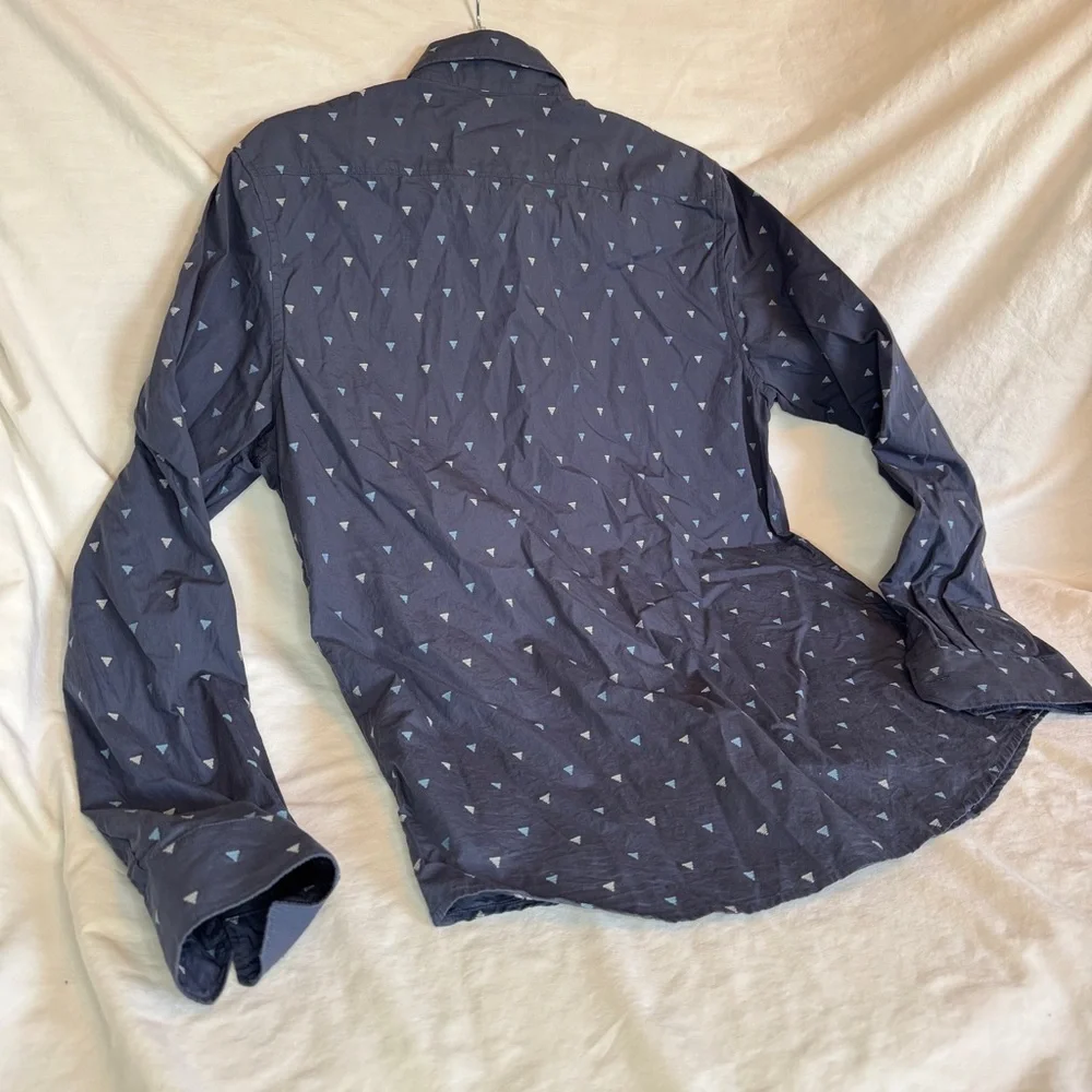 Ben Sherman Dark Blue Shirt with Triangle Design - Picture 4 of 5